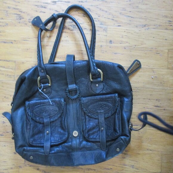 Toscani Hunter forest Green Leather satchel purse Italy - Picture 9 of 11